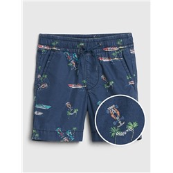 Toddler Print Poplin Pull-On Shorts