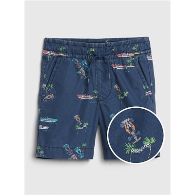 Toddler Print Poplin Pull-On Shorts