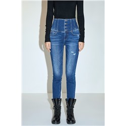 Vaquero skinny fit de tiro alto Azul