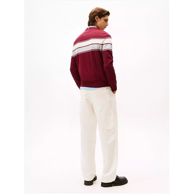 Block-Stripe Crewneck Sweater