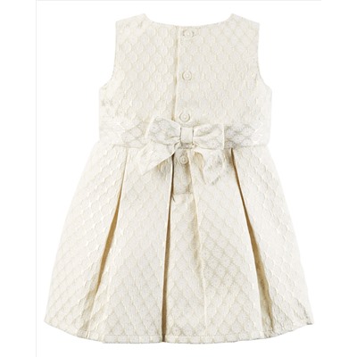 Metallic Jacquard Floral Dress
