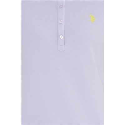 Kadın Lila Basic Polo Yaka Tişört