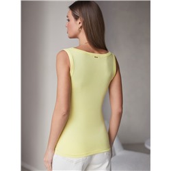 Топ облегающий из эластичного хлопка с квадратным вырезом каре