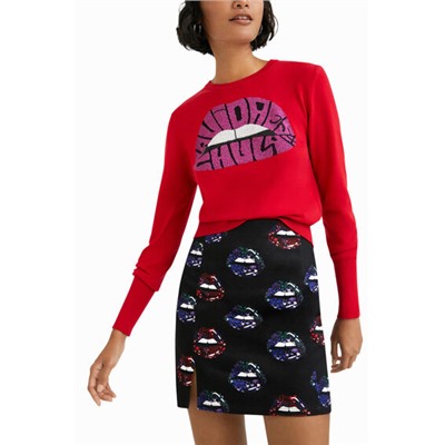 Minifalda slim labios
