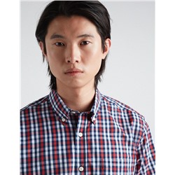 Short Sleeve Plaid Shirt, Men, Multicolour