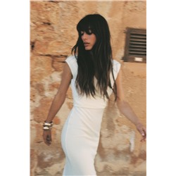 MIDI DRESS WITH BROOCH