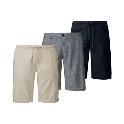 LIVERGY® Leinenshorts Herren, seitliche Eingrifftaschen und Gesäßtaschen, angenehm leicht