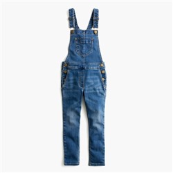 Girls' stretch denim overalls