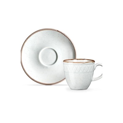Antique 6 Kişilik Kahve Fincan Takımı - Gri