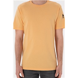 Erkek Regular Fit Bisiklet Yaka Turuncu Basic Tişört