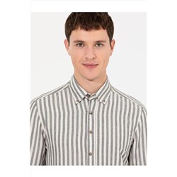 Pierre Cardin Bej Regular Fit Uzun Kollu Gömlek EGEBUTİK 1565996.VR041