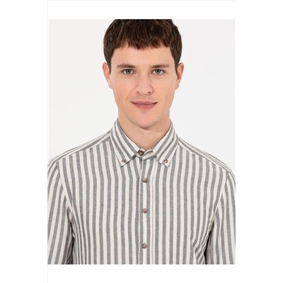 Pierre Cardin Bej Regular Fit Uzun Kollu Gömlek EGEBUTİK 1565996.VR041