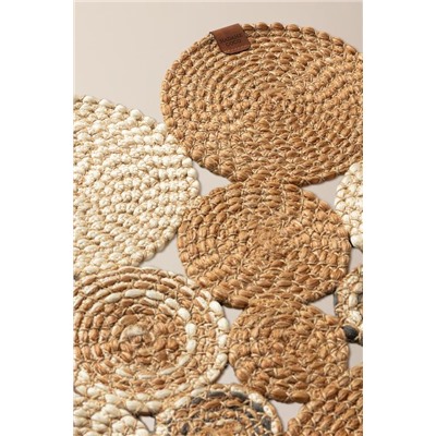 Janvry Eklemeli Yuvarlak Kilim - Bej/Krem - 120 cm