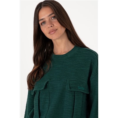 Kadın Koyu Yeşil Sweatshirt