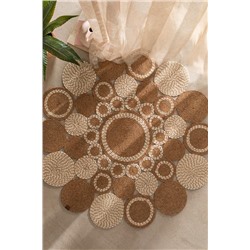 Alsace Yuvarlak Eklemeli Kilim - Naturel/Krem - 120 cm