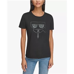 KARL LAGERFELD PARIS Women's Karl Emoji Logo T-Shirt