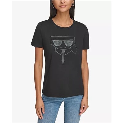 KARL LAGERFELD PARIS Women's Karl Emoji Logo T-Shirt