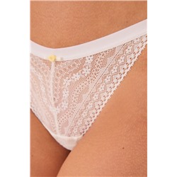 Tanga encaje geométrico marfil