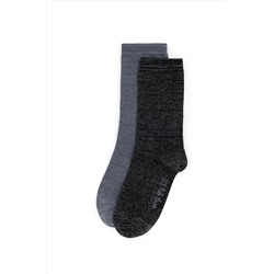 U.S. Polo Assn., Kadın Simli 2'li Soket Çorap 50298994-vr046
