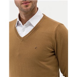 Camel Melanj Slim Fit V Yaka Basic Triko Kazak