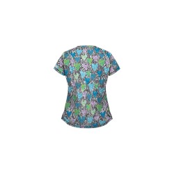 UA Wild At Heart Pewter Print Scrub Top