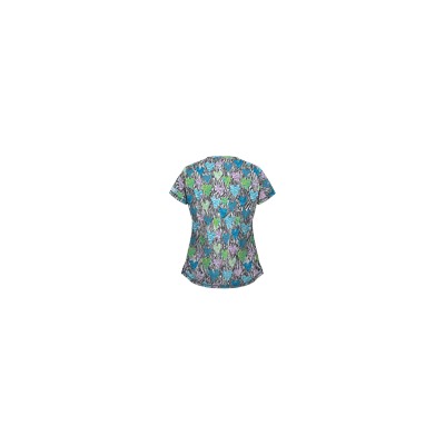 UA Wild At Heart Pewter Print Scrub Top