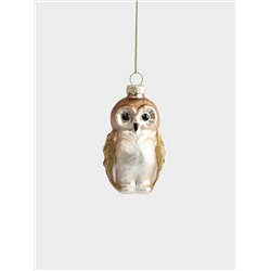 Игрушка елочная, 5х8 см, стекло, Сова, New year