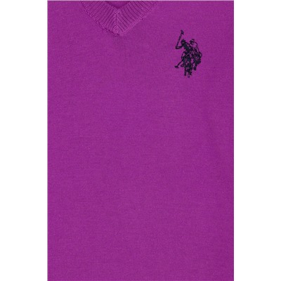 Kız Çocuk Violet Basic V - Yaka Kazak