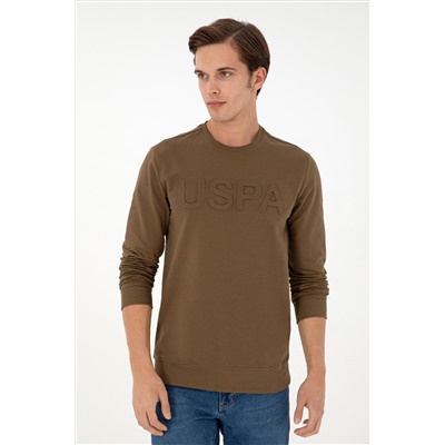 Erkek Haki Basic Sweatshirt