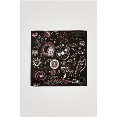 Foulard cuadrado estampado cósmico