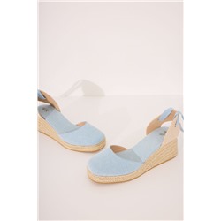Sandalias esparto azul plataforma