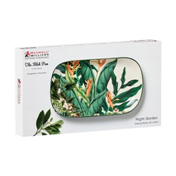 Блюдо, 35х19 см, керамика К, овальное, бело-зеленое, Ночной сад, Night Garden Foliage, 60596