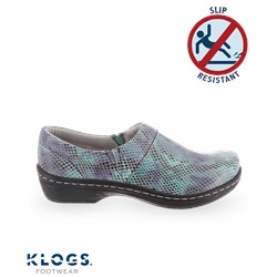 Klogs Mission Ladies Leather Slip-On Clog "Teal/Purple"