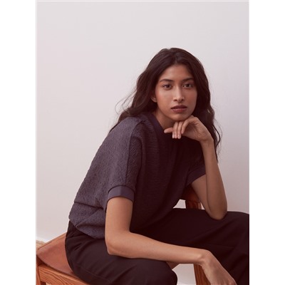 Bluse aus Strukturstoff