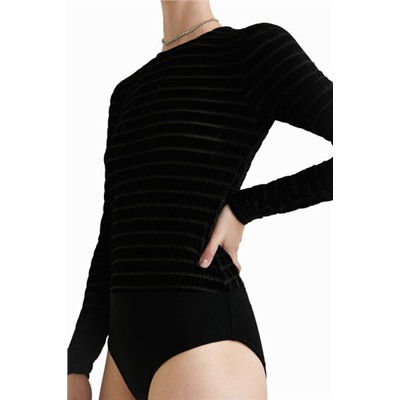 Body slim rayas aterciopelado