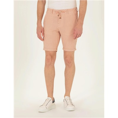 Turuncu Slim Fit Beli Lastikli Şort