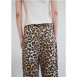 Jeans wideleg leopardo