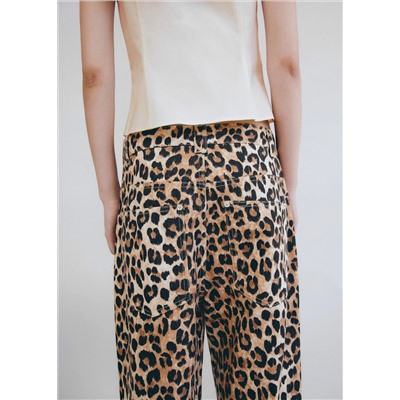 Jeans wideleg leopardo