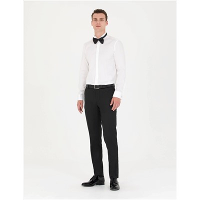 Beyaz Slim Fit Smokin Gömlek