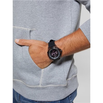 Black and Pink Multifunction Watch