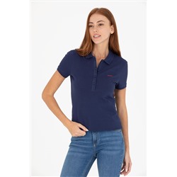 Kadın Lacivert Basic Polo Yaka Tişört