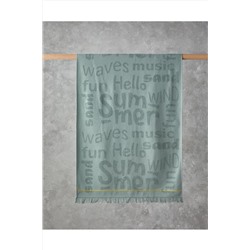 English Home, Dynamic Word Pamuklu Plaj Havlusu 70x140 cm Sage
