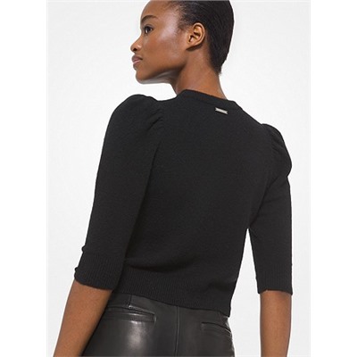 MICHAEL MICHAEL KORS Knit Puff Sleeve Cropped Sweater