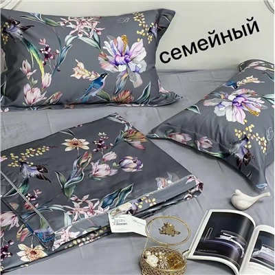 Постельное белье с одеялом  💐Blumarin*e, семейный комплект Премиум из Египетского хлопка