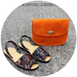 AB.Zapatos · 320-95 · azul+AB.Z PELLE Abeja 23 (360) naranja