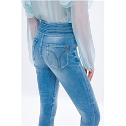 Vaquero skinny fit 7/8 de tiro alto Azul claro