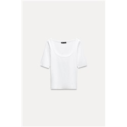 SCOOP NECK T-SHIRT