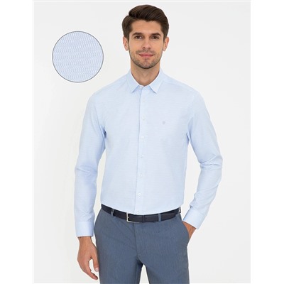 Açık Mavi Slim Fit Uzun Kollu Gömlek