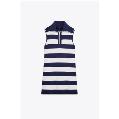 SHORT KNIT STRIPED DRESS