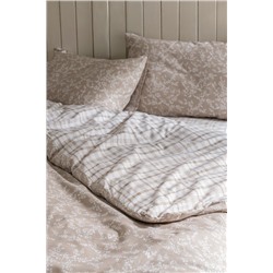 Garde King Size %100 Pamuk Ranforce Baskılı Nevresim Takımı - Bej
